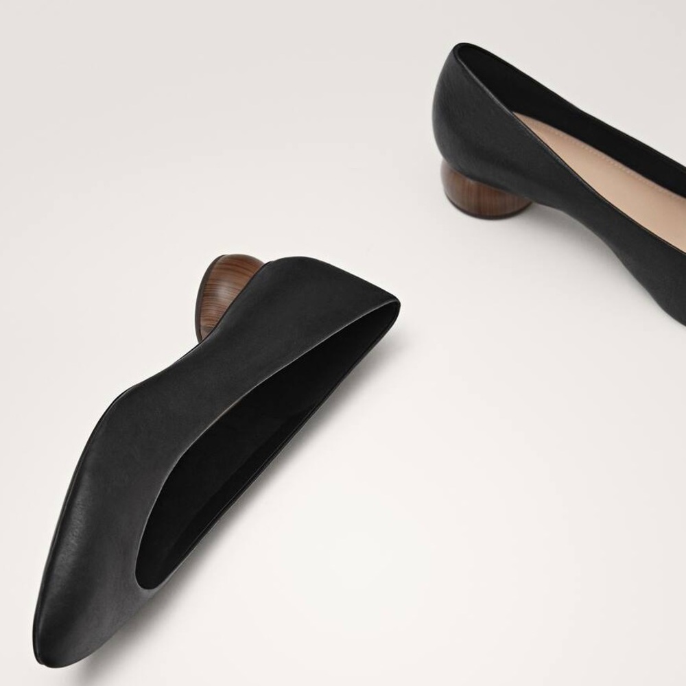 Massimo Dutti black court ballet flats sz 39 - Picture 3 of 14